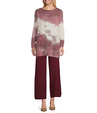M Made in Italy Spray Paint Crew Neck Long Sleeve Sweater