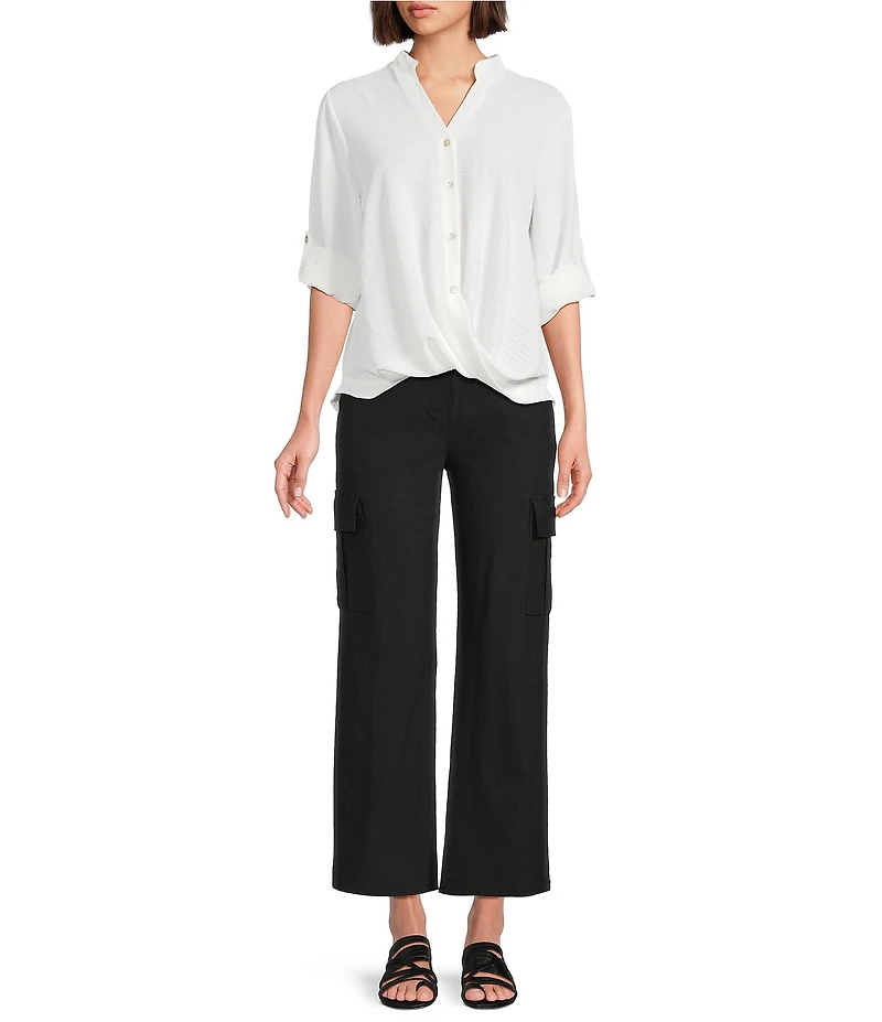 M Made in Italy Straight Leg Pull On Cargo Pants