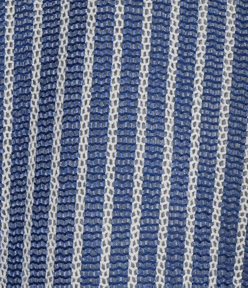 M Made in Italy Striped Knit Boat Neck Long Bat Sleeve Top