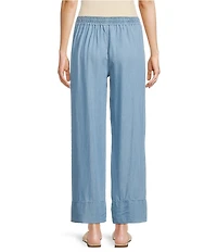 M Made In Italy Tencel Flat Front Pull-On Wide Cuff Bootcut Pants