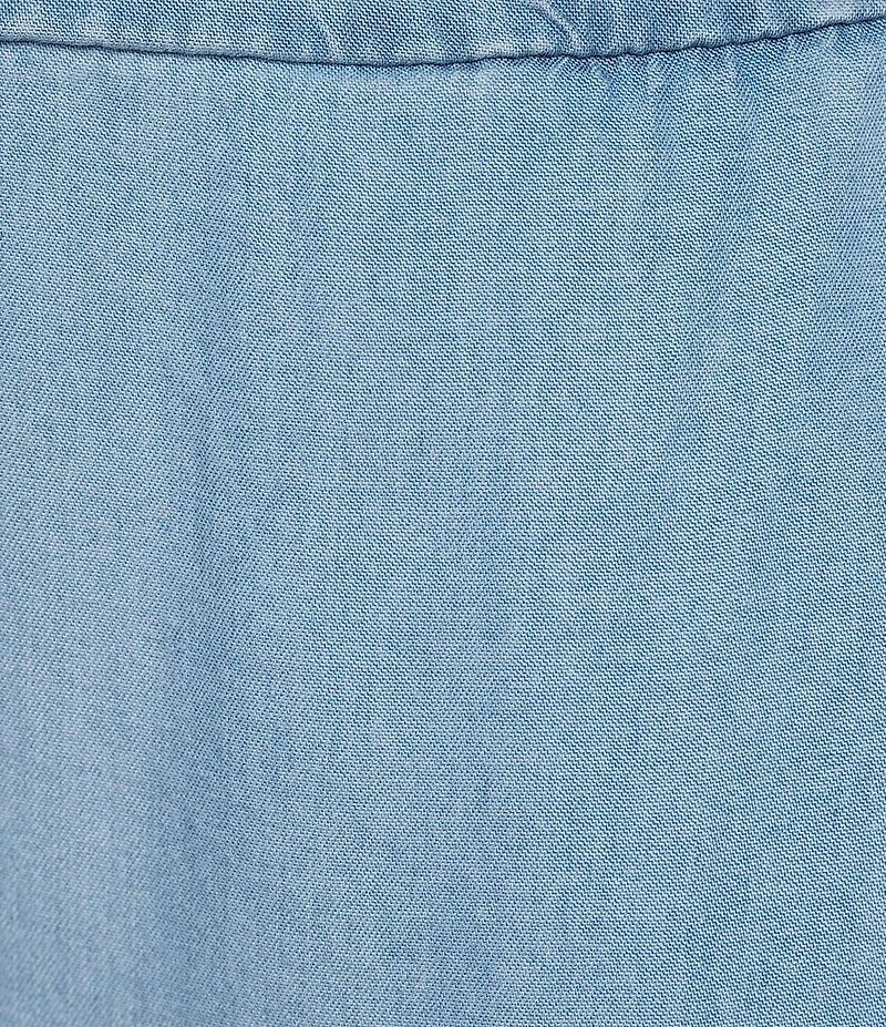 M Made In Italy Tencel Flat Front Pull-On Wide Cuff Bootcut Pants