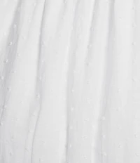 M Made in Italy Textured Dot Cotton Elastic Waist A- Line Tiered Maxi Skirt