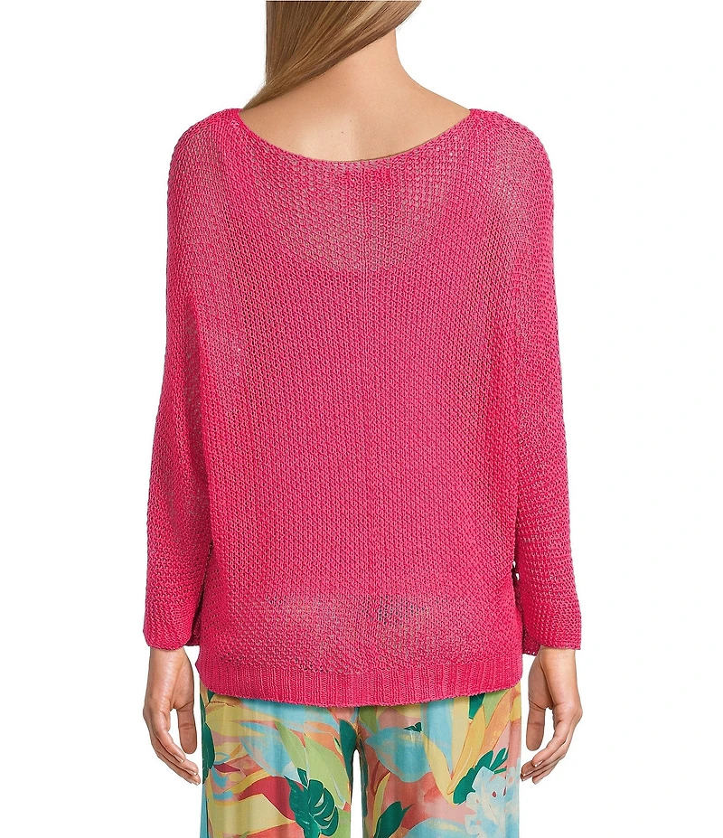 M Made in Italy V-Neck 3/4 Sleeve Knit Top