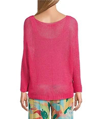 M Made in Italy V-Neck 3/4 Sleeve Knit Top