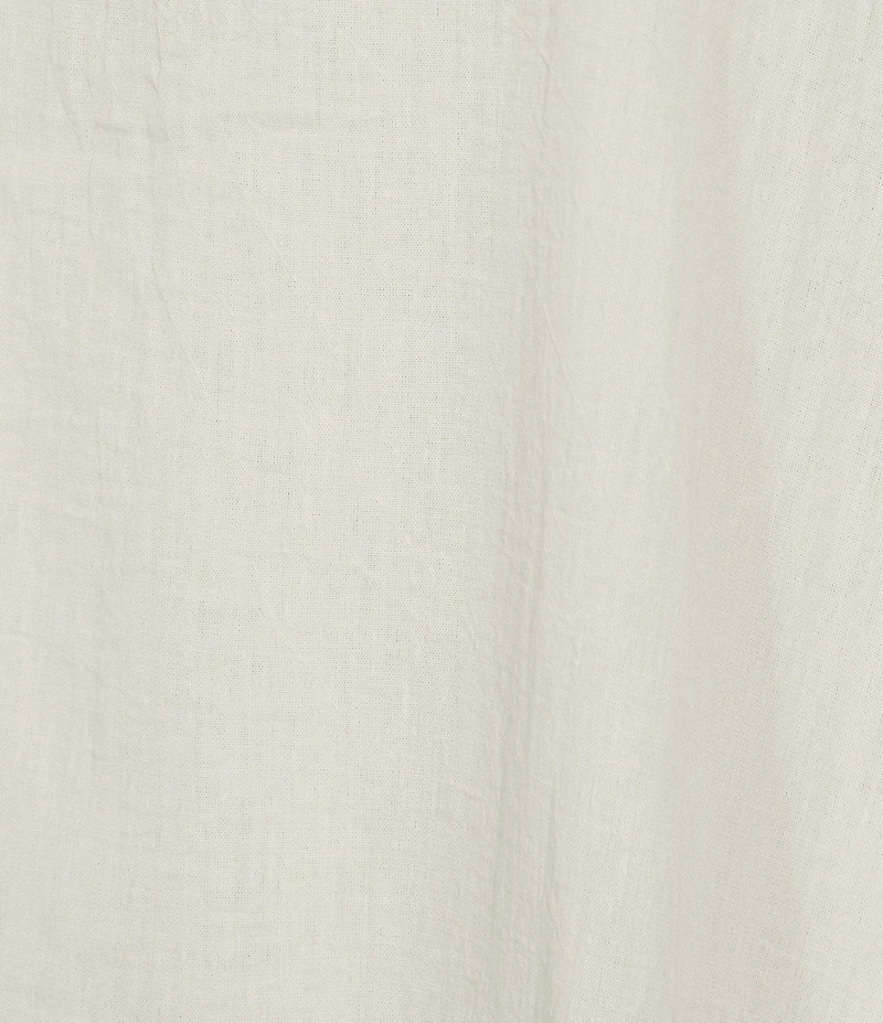 M Made in Italy Woven Gauze V-Neck Sleeveless Layered Shark Bite Hem Drawstring Ruched Side Sun Dress