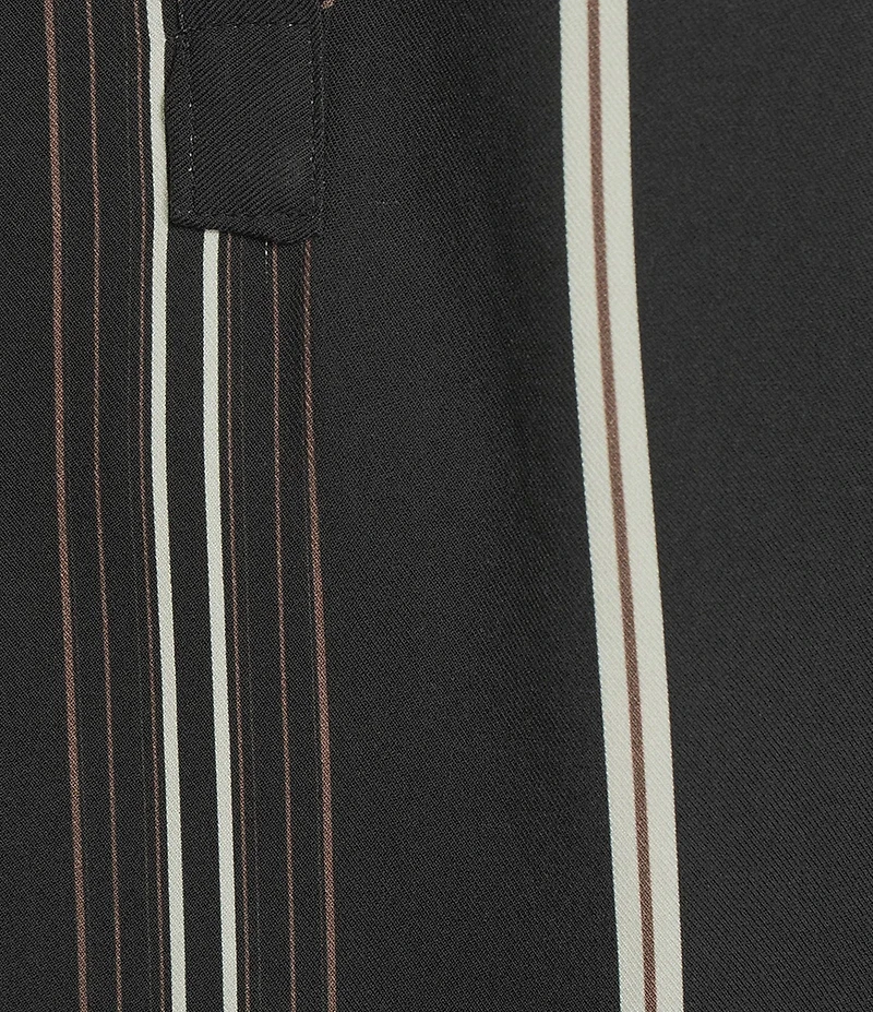 M Made in Italy Woven Stripe V-Neck Long Sleeve Tunic