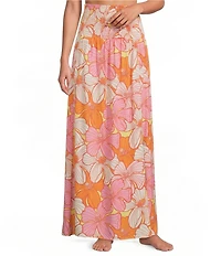 Maaji Aubrey Retro Bloom Print Maxi Cover-Up Skirt