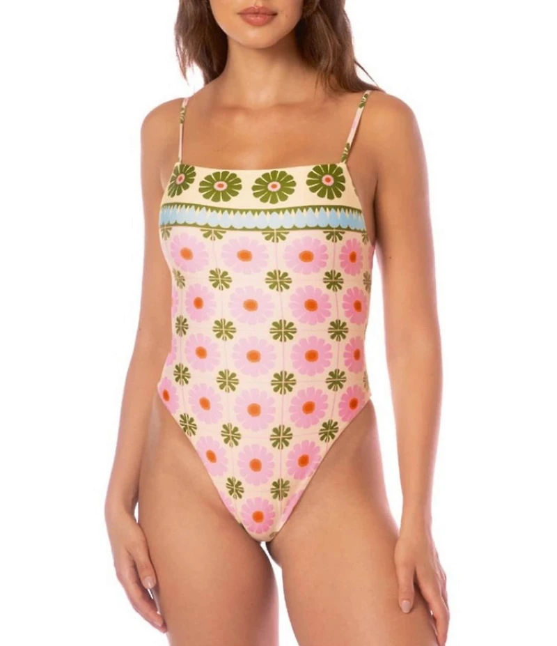 Maaji Briella Pastel Flourish Reversible Classic One Piece Swimsuit