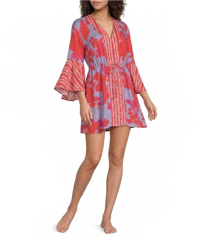 Maaji Lavender Dream Enjoyable Kaftan Cover-Up Dress