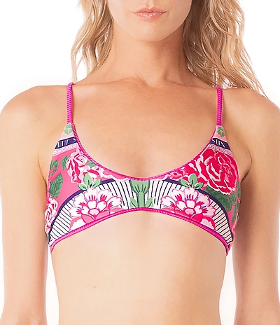Maaji Liberties Deep Pink Reversible Bralette Swim Top