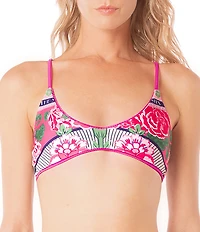 Maaji Liberties Deep Pink Reversible Bralette Swim Top
