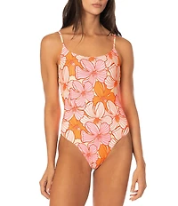 Maaji Luster Retro Bloom Reversible Scoop Neck One Piece Swimsuit