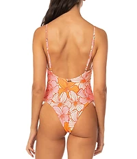 Maaji Luster Retro Bloom Reversible Scoop Neck One Piece Swimsuit