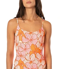 Maaji Luster Retro Bloom Reversible Scoop Neck One Piece Swimsuit