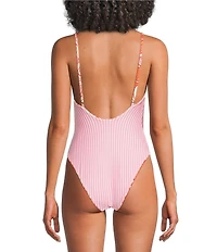 Maaji Luster Retro Bloom Reversible Scoop Neck One Piece Swimsuit