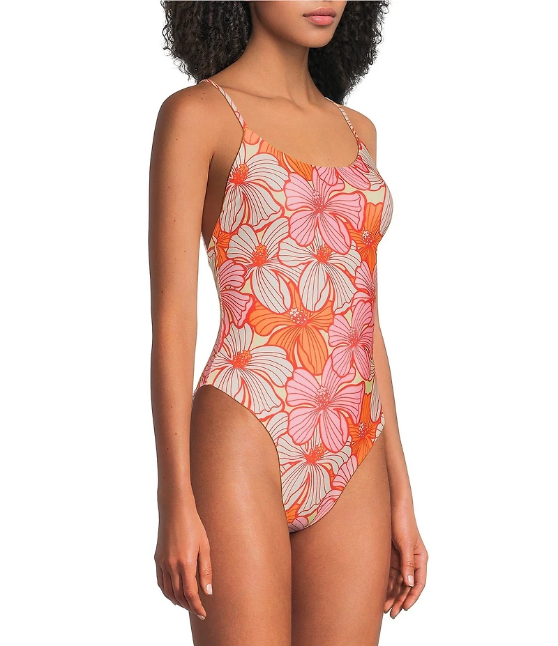 Maaji Luster Retro Bloom Reversible Scoop Neck One Piece Swimsuit