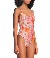 Maaji Luster Retro Bloom Reversible Scoop Neck One Piece Swimsuit