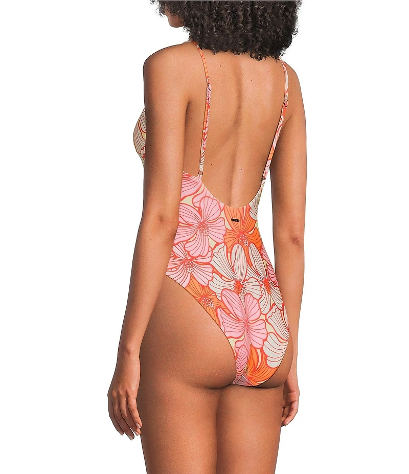 Maaji Luster Retro Bloom Reversible Scoop Neck One Piece Swimsuit