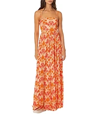 Maaji Primavera Petal Spell Print Square Neck Maxi Dress