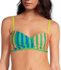 Maaji Violeta Striped Mule Reversible Unmolded Underwire Swim Top