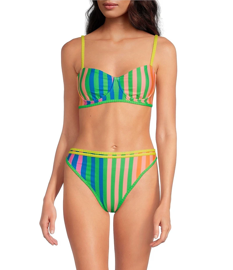 Maaji Violeta Striped Mule Reversible Unmolded Underwire Swim Top