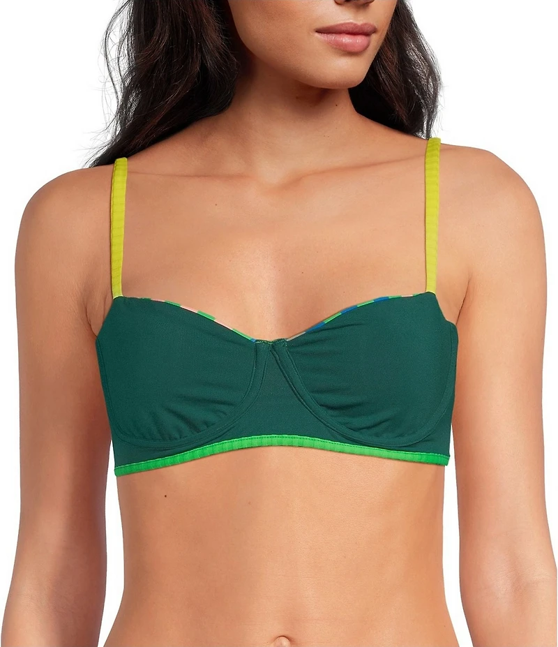 Maaji Violeta Striped Mule Reversible Unmolded Underwire Swim Top