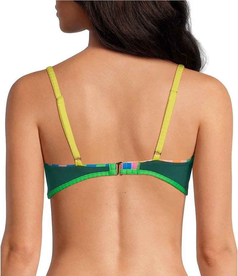 Maaji Violeta Striped Mule Reversible Unmolded Underwire Swim Top