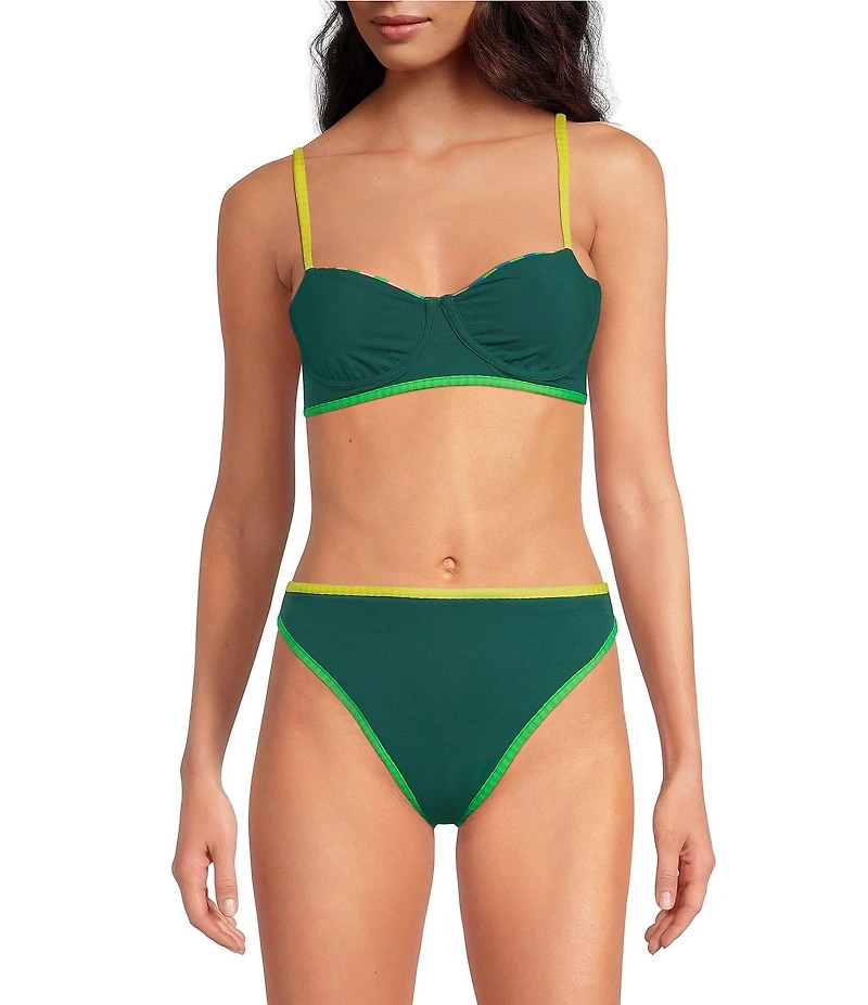 Maaji Violeta Striped Mule Reversible Unmolded Underwire Swim Top