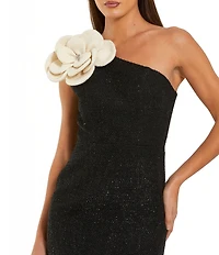 Mac Duggal 3D Flower Sequin Sheath Gown