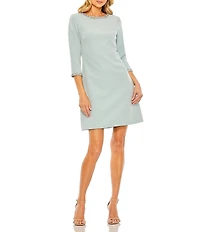 Mac Duggal A-line Embellished 3/4 Sleeve Cocktail Dress