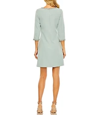 Mac Duggal A-line Embellished 3/4 Sleeve Cocktail Dress