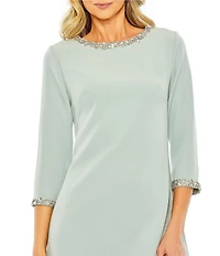 Mac Duggal A-line Embellished 3/4 Sleeve Cocktail Dress