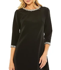 Mac Duggal A-line Embellished 3/4 Sleeve Cocktail Dress