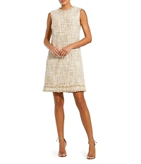 Mac Duggal Beaded Trim A-line Mini Shift Dress