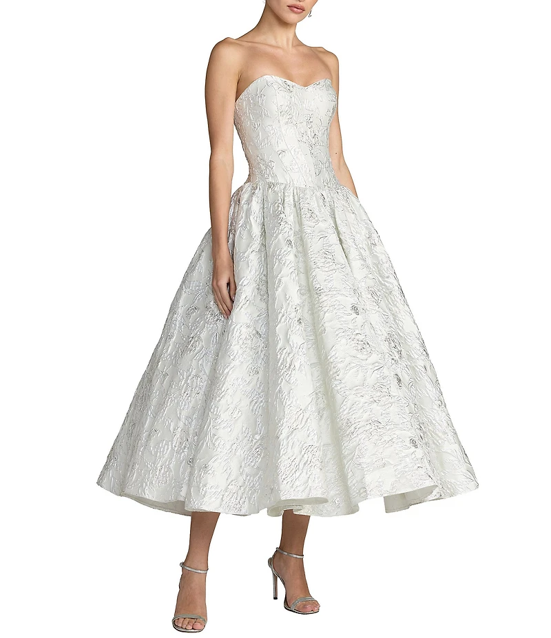 Mac Duggal Brocade Strapless Dress