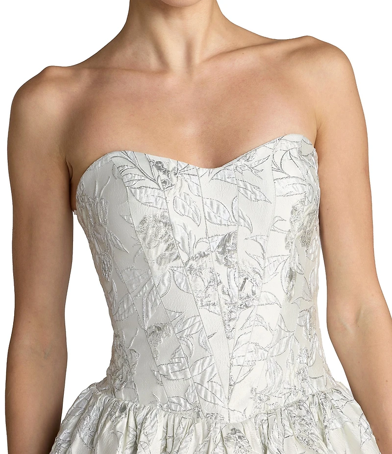 Mac Duggal Brocade Strapless Dress