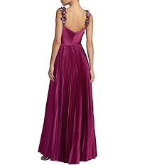 Mac Duggal Charmeuse Gown With Embellished Straps