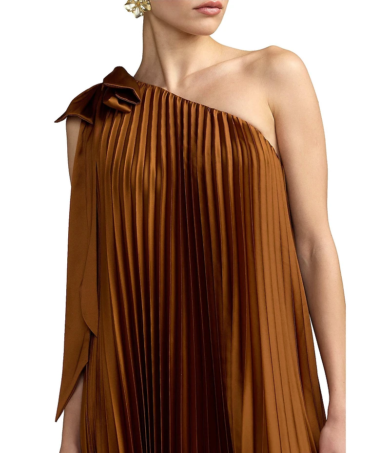 Mac Duggal Charmeuse One Shoulder Kaftan High Low Gown