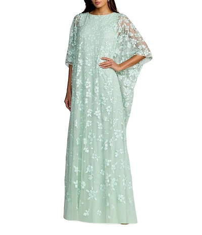 Mac Duggal Embellished Mesh Kaftan Gown