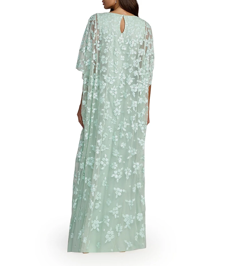 Mac Duggal Embellished Mesh Kaftan Gown