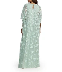Mac Duggal Embellished Mesh Kaftan Gown