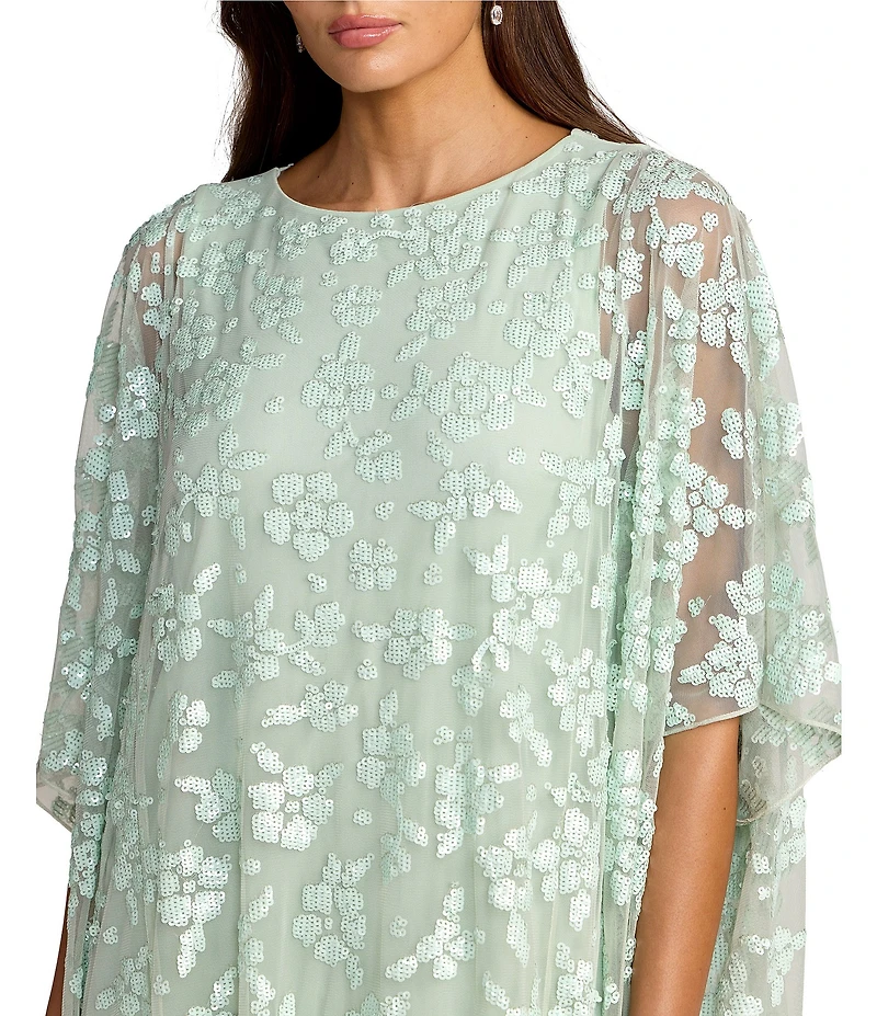 Mac Duggal Embellished Mesh Kaftan Gown
