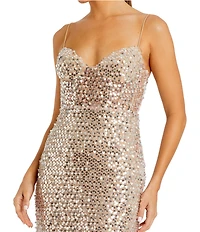 Mac Duggal Embellished Mesh Sleeveless Bustier Long Gown