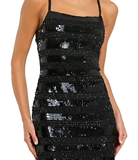 Mac Duggal Embellished Mesh Sleeveless Column Ankle Dress