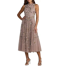 Mac Duggal Embellished Tulle Midi Dress