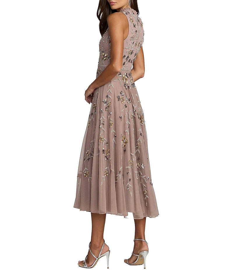 Mac Duggal Embellished Tulle Midi Dress