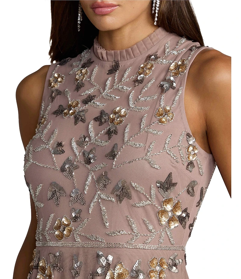 Mac Duggal Embellished Tulle Midi Dress