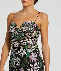 Mac Duggal Embroidered Sweetheart Neckline Sleeveless Gown