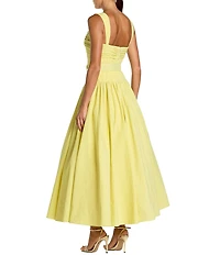 Mac Duggal Faille Sleeveless A-Line Belted Dress