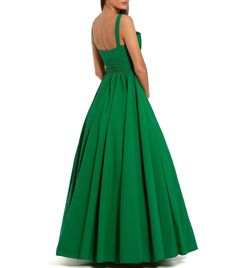 Mac Duggal Faille Sleeveless Ballgown With Twist Bow Detail